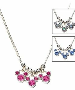 Best Sale 🥰 Promo 🔥 Disney Necklace - Triple Crystal Icon Mickey Mouse 🧨 ✔️