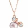 Cheap 🥰 Buy ⌛ Disney Crislu Necklace - Minnie Mouse Icon Pearl Pendant 🎉 ✨