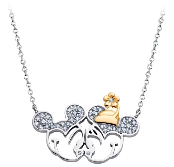 Cheap π Cheapest β¨ Disney Crislu Necklace - Mickey And Minnie Mouse Stationary π π