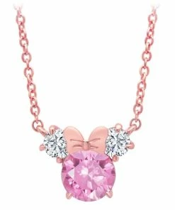 Flash Sale 😉 Top 10 😉 Disney Crislu Necklace - Minnie Mouse Icon - Rose Gold Bow 🥰 😍