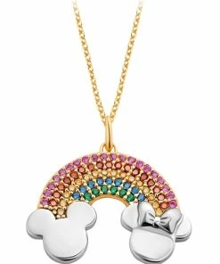 Buy 😉 Coupon ❤️ Disney Crislu Necklace - Mickey And Minnie Mouse Rainbow ❤️ 🥰