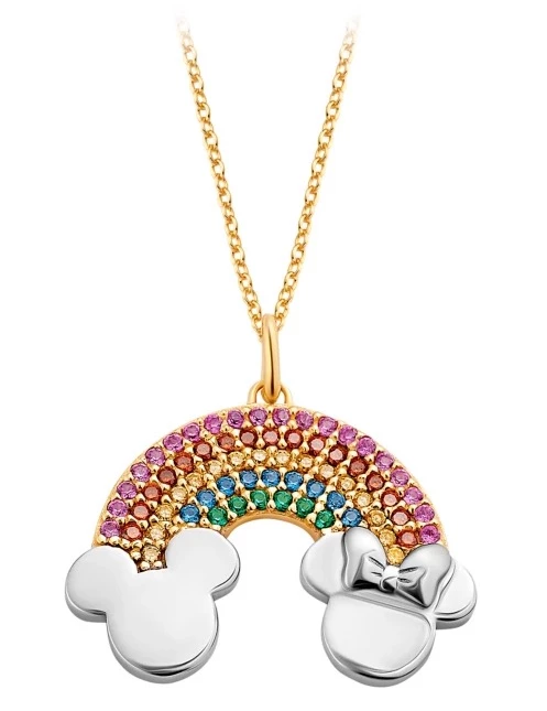 Buy π Coupon β€οΈ Disney Crislu Necklace - Mickey And Minnie Mouse Rainbow β€οΈ π₯°