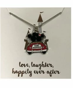 Promo 😀 Hot Sale 🧨 Disney Necklace - Mickey And Minnie - Just Married 🔔 😉