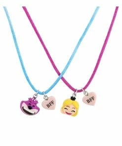 Best deal 🥰 Promo 🛒 Disney Necklace Set - Emoji Alice And Cheshire - BFF 👍 🎁