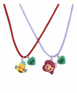 Best reviews of 👍 Best deal 🔥 Disney Necklace Set - Emoji Ariel And Flounder - BFF 🎉 ✔️