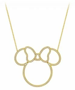 Best reviews of ❤️ Best Sale 🧨 Disney Crislu Necklace - Minnie Mouse Pavé Icon Outline - Gold 🤩 🎁