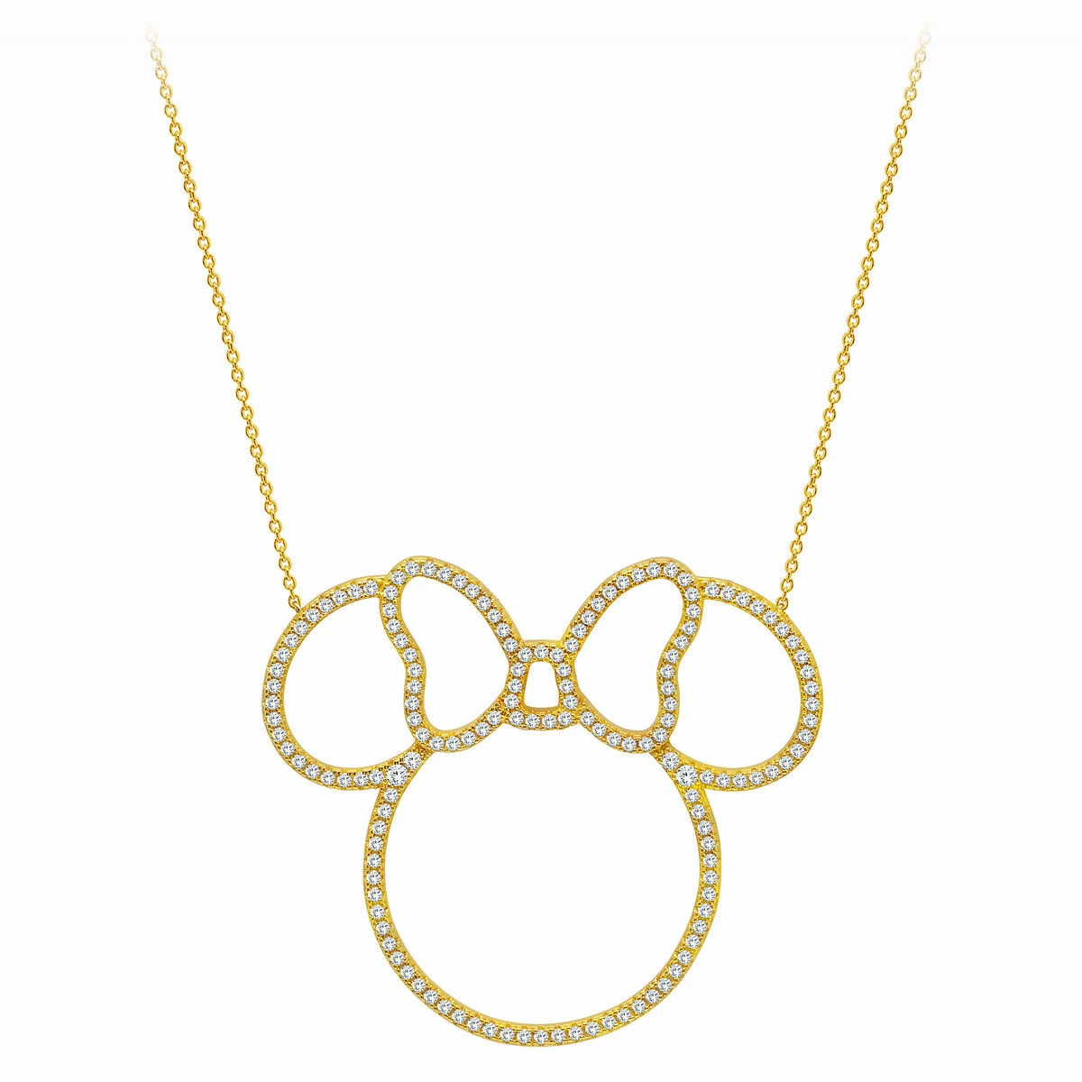 Best reviews of β€οΈ Best Sale 𧨠Disney Crislu Necklace - Minnie Mouse PavΓ© Icon Outline - Gold π€© π