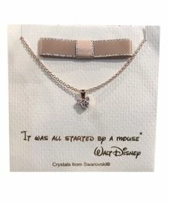 Best Pirce 😀 Brand new 🎉 Disney Necklace - Mickey Mouse Icon With Gift Bag - Rose Gold ⌛ 🔔