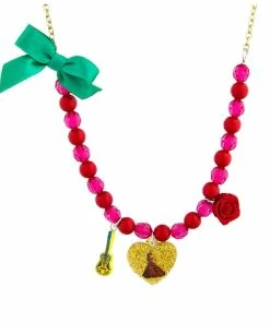 Best deal ⌛ Promo 🥰 Disney Princess Necklace - Elena Of Avalor Heart Beaded 💯 ❤️