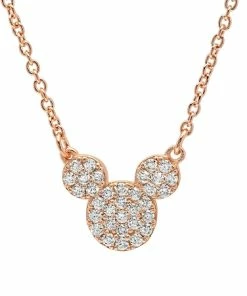 Best deal ✨ Cheapest ✔️ Disney CRISLU Necklace - Mickey Mouse Icon - Rose Gold 😉 👏