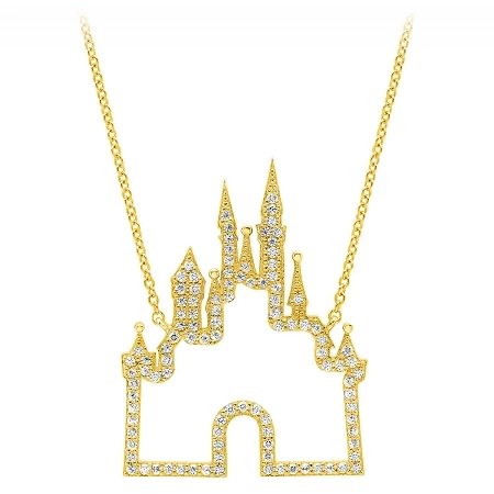 Best deal π Promo β Disney CRISLU Necklace - Fantasyland Castle - Gold β¨ π§¨