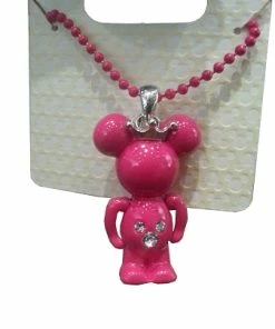 Top 10 👍 Best Sale ✨ Disney Necklace - Minnie Mouse Figurine With Crown - Pink 🛒 💯